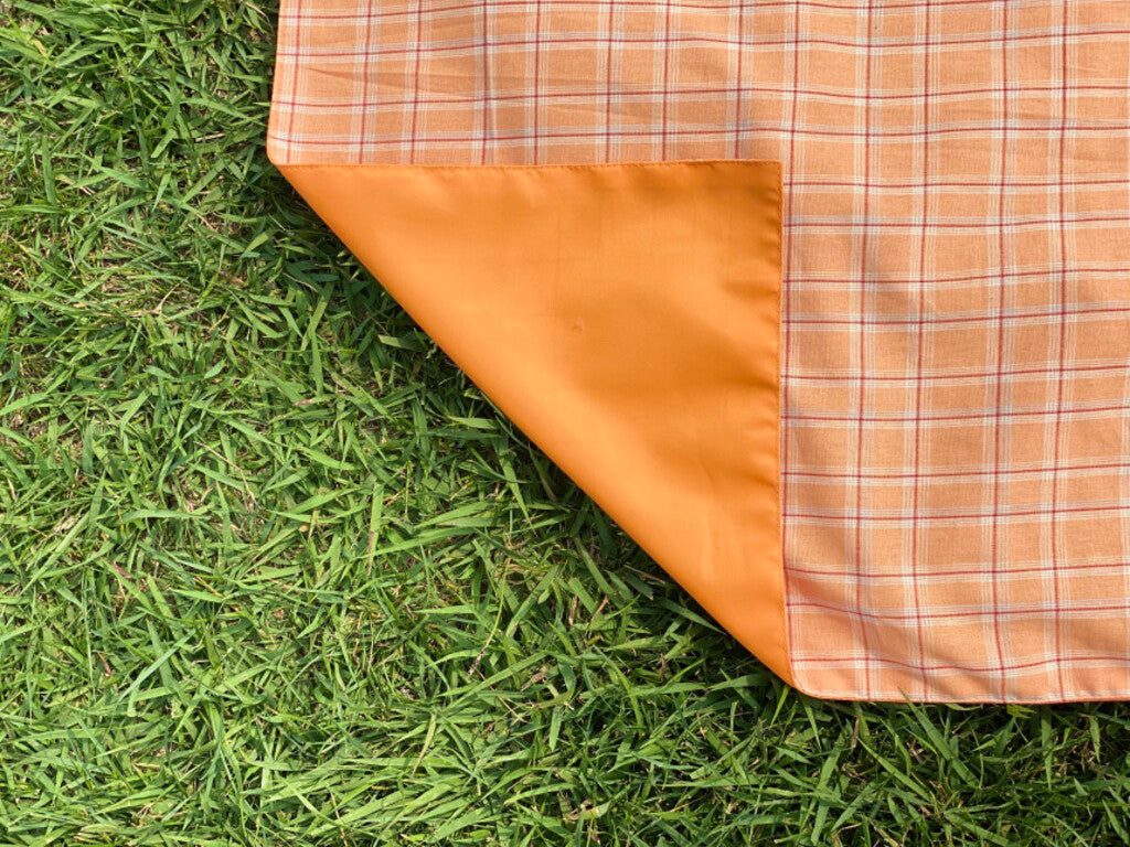 Summerlicious Picnic Mat (Orange Big-Checkered)