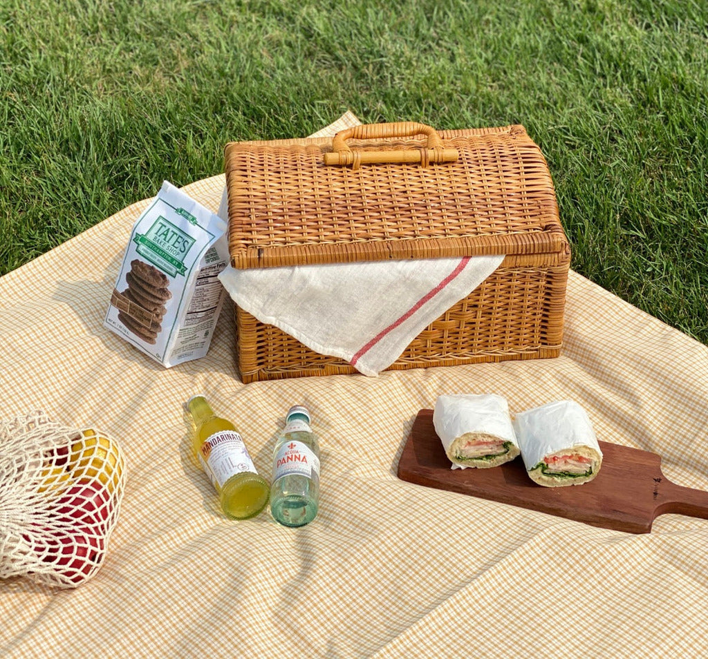 Summerlicious Picnic Mat (Yellow Mini-Checkered)
